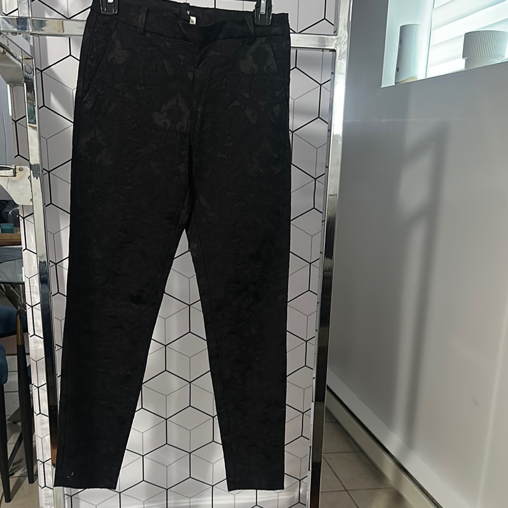 H&M Black Textured Trousers
